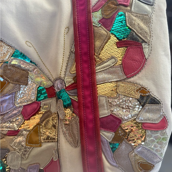 Coach Poppy Butterfly Patchwork Tote Shoulder Bag Limited Edition - Picture 4 of 16